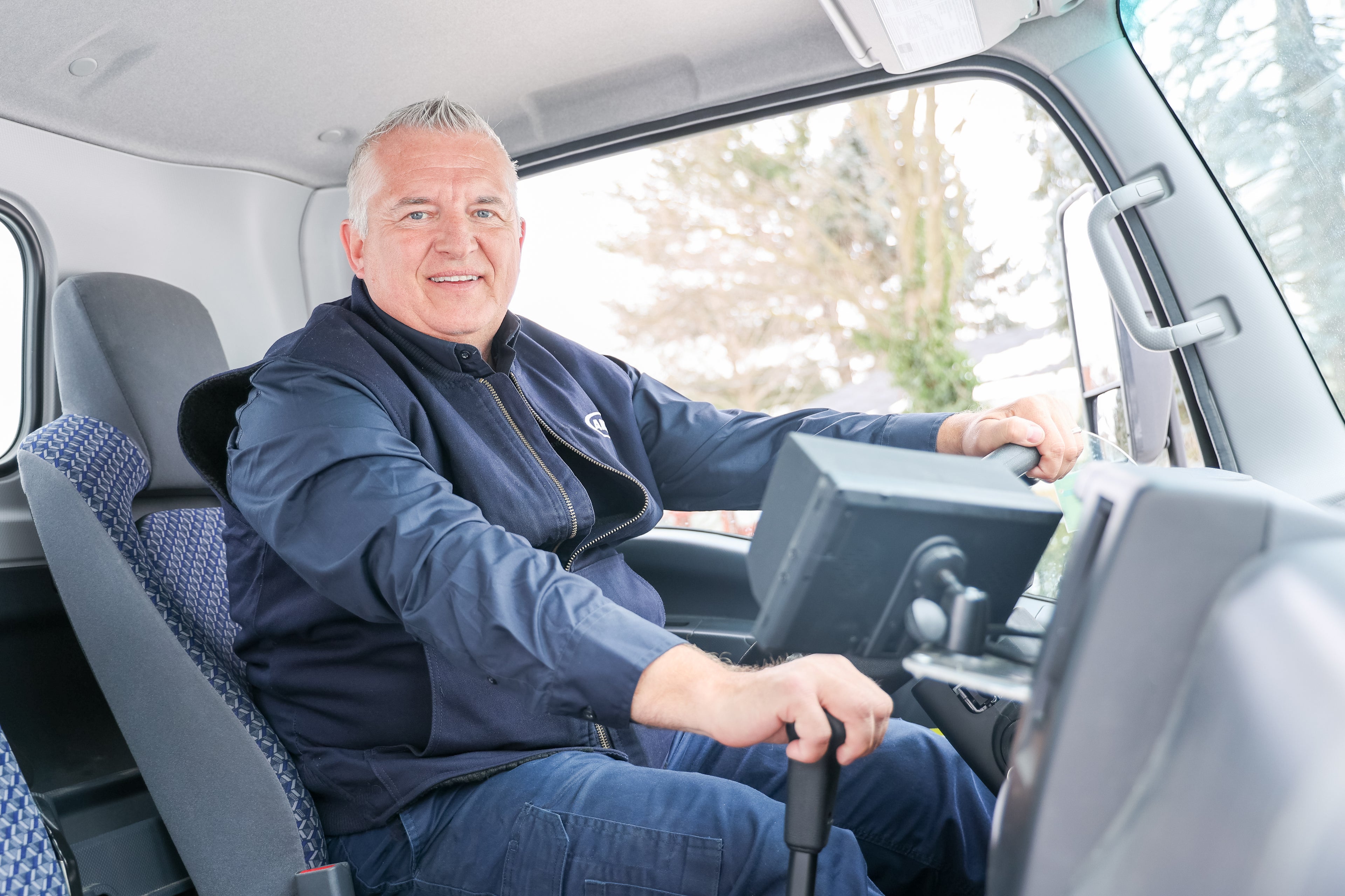 Driver wearing AMJ uniform